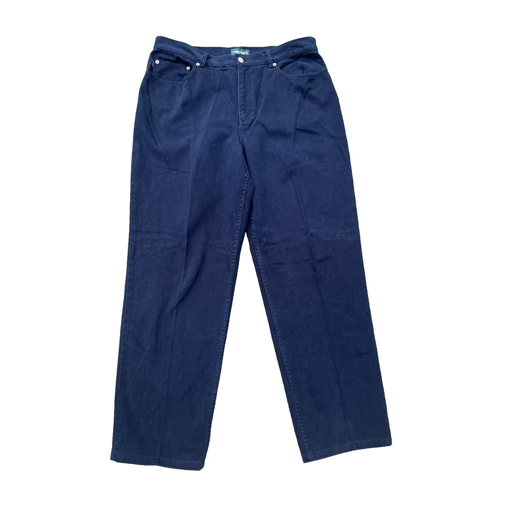 Lauren Ralph Lauren Women's Navy Blue Corduroy Classic Straight Pants Sz 16 C17